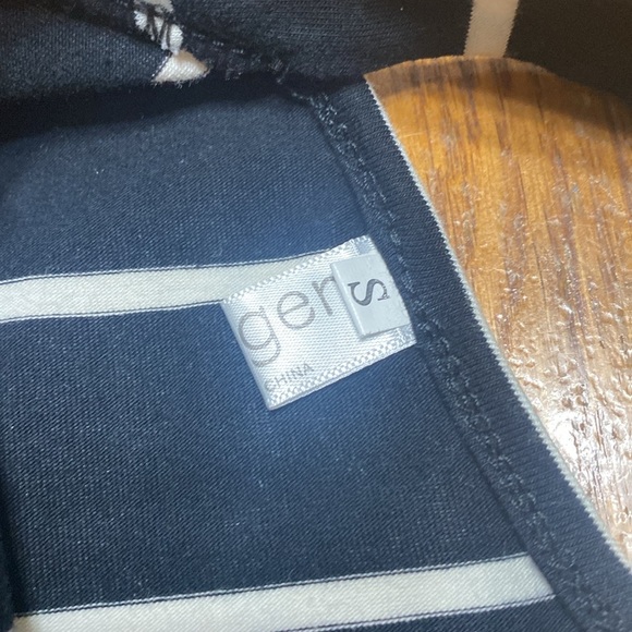 Feager casual black & white striped short sleeve criss cross back dress size s - Picture 7 of 8